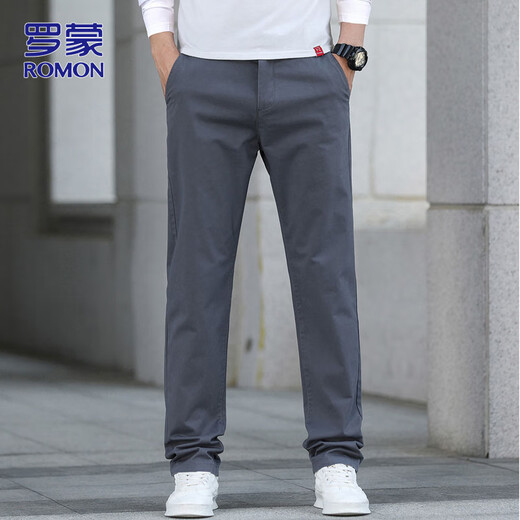 罗蒙（ROMON）休闲裤男秋冬季裤子男士宽松直筒商务百搭男裤长裤