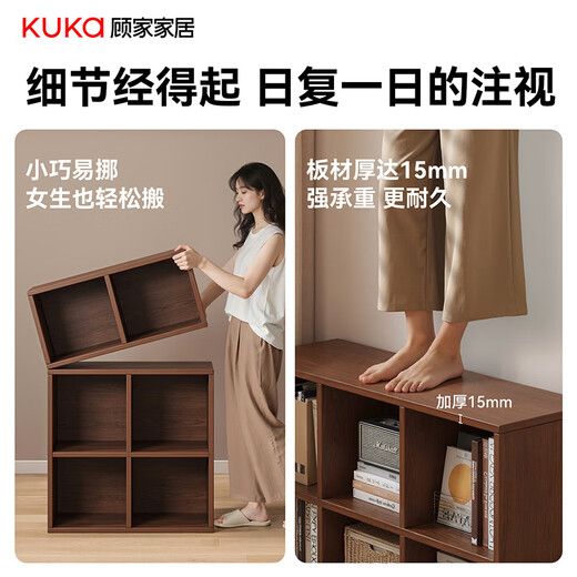 Gujia Home Corner Desk Bookcase Integrated Study Desk Computer Desk Home Study Desk Modern Simple Office Desk 1.2M Table + 6-Gate Cabinet Fresh Log Style Free Door-to-Door Delivery + Installation Included