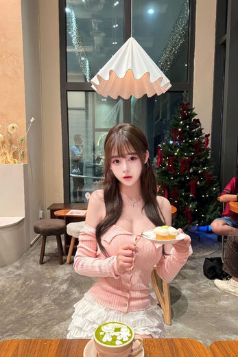 Korean gentle one-shoulder pink knitwear for women in fall and winter, slim-fitting pure lust style short tube top off-shoulder top for women in autumn and winter S