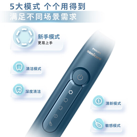 Philips (PHILIPS) Xiao Zhan recommends the electric toothbrush Diamond Series HX6730 upgraded official flagship authentic sonic cleaning plaque as a birthday and New Year gift for parents, boyfriend and girlfriend HX5161/05 Diamond 3 Matcha Green - Comes with 2 brush heads