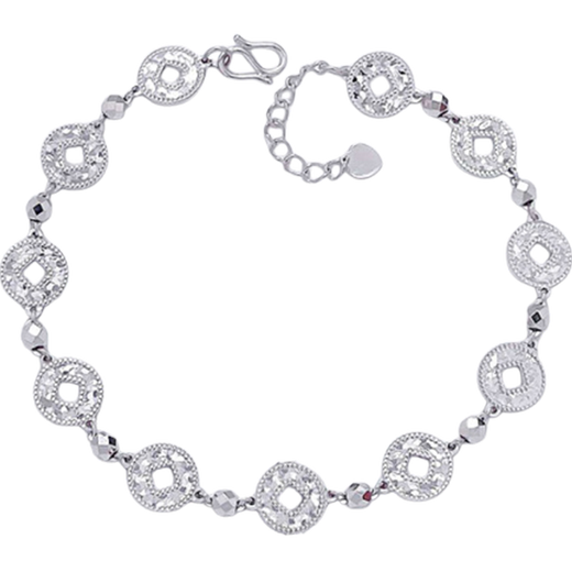 Beijing Gold Trading Center Co., Ltd. Platinum Solid Adjustable Waist Band Wan Guan Copper Coin Shape Lucky Gold Coin Hand Mother Lover Birthday Mid-Autumn Festival Gift Platinum Waist Band Wan Guan Gold Coin Bracelet (approximately 9.87g)