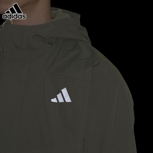Adidas Jacket Men's 2025 Winter New Fitness Training Sports Woven Hooded Jacket Running Style KB7625 3XL