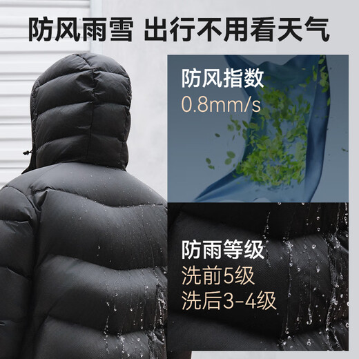 Made in Tokyo 25 winter sports cold-proof MAX hooded bread short down jacket three-proof warm men's and women's jacket black L
