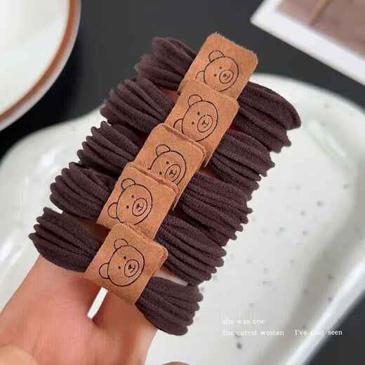 Mother, baby and children's shoe accessories Korean style fashionable bear head rope high elastic rubber band women's hair tie hair tie mixed color 2 pieces 1 pc