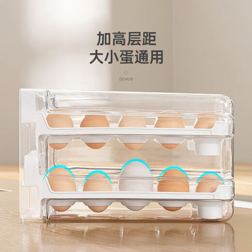 RSRDDY Refrigerator Egg Storage Box Fresh Box Organizing Artifact Shelf Holder Egg Box Special Drawer Type Chicken 1 Double-layer Egg Box + 2 Upside Down Drawer Box Save 13.6 Yuan