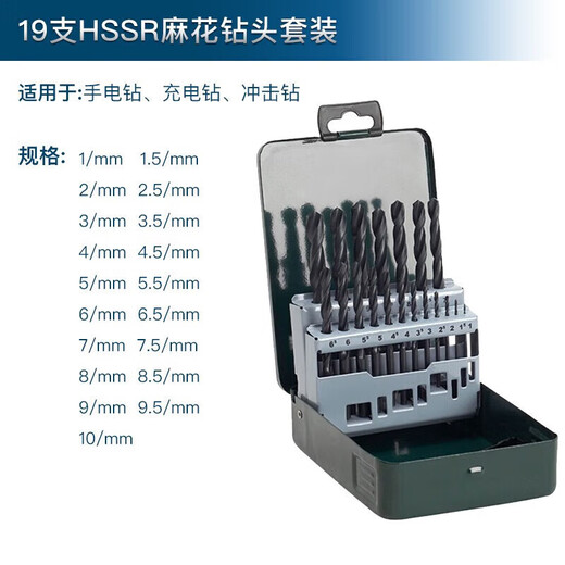 Bosch (BOSCH) metal twist drill bit HSSR metal drill bit twist drill bit hand electric drill bit 19 iron box set