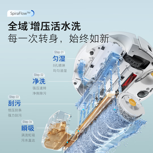 Roborock P20 Living Water Edition Roller Sweeping Robot Sweeping and Mopping Integrated Floor Washing Robot Automatic Dust Collection Hot Water Washing Mop Floor Mopping Vacuum Cleaner P20 Living Water Edition