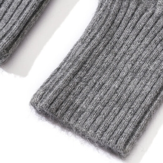 CHOCOOLATE it women's sweater women's giant good-looking gray double zipper knitted cardigan large size women's autumn and winter twist hooded jacket light gray M