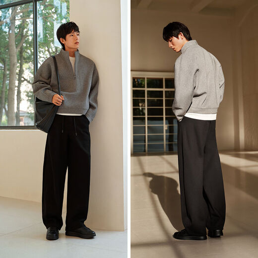 Semir casual pants men's winter fever and antibacterial sweatpants loose curved machete pants 2025 versatile pants 109725127111