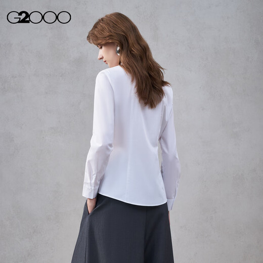 G2000 Delivery Tie/Cotton Blended/Same Style in Stores Women's 2025 Autumn and Winter Commuting Long-Sleeved Shirt