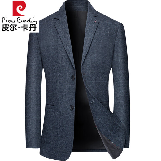 Pierre Cardin genuine high-end woolen suit men's 2025 spring and autumn new coat middle-aged casual slim suit top navy blue 725T (free - freight insurance) XL 180 suitable for 135--155Jin Jin equals 0.5 kg