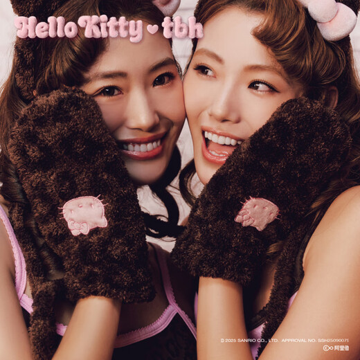 Brutalist Home (tbh) Hello Kitty Plush Gloves Winter Thickened Warm Windproof Gloves for Women Hello Kitty Plush Gloves - Coco Leopard Print