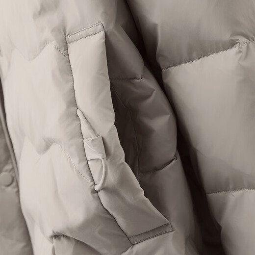 Fei Zhongfei Women's Lightweight Down Jacket Autumn and Winter Round Neck Casual Warm Down Jacket Women Gray 160