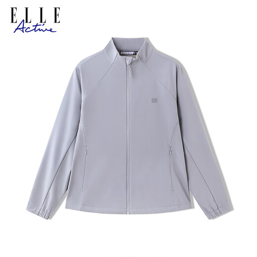 ELLE ACTIVE Stand Collar Zipper Soft Shell Jacket Women's 2025 New Windproof Warm Thickened Jacket Icelandic Blue L