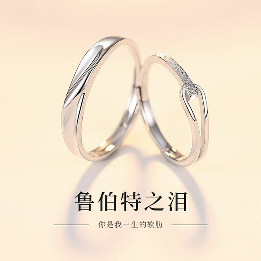 Couple Rings Female Couples Pair of Rings Single Light Luxury Niche Birthday Lovers Chinese Valentine's Day Gifts for Boyfriends and Girlfriends Flying Birds Fish-Male