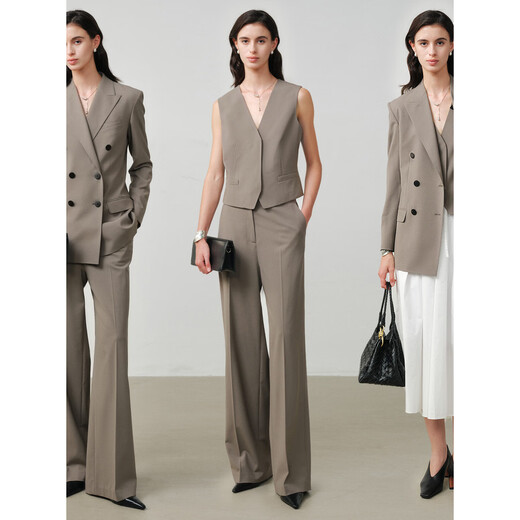 MARIUS Queen Street three-piece suit, custom-dyed wool blend fitted waist six-button suit, ebony suit S