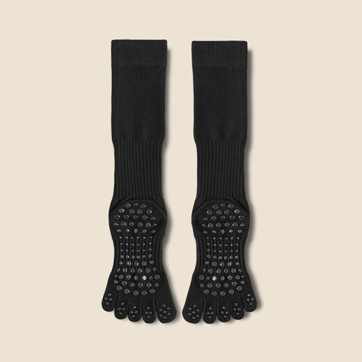 BIBK German Pilates Socks Yoga Socks Women's Professional Non-Slip Socks Sports Fitness Running Cycling Pressure Calf Socks Hemp Gray