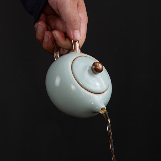 Lu Yan丨Beijing Hongyun Real Bare Price Complete Kung Fu Tea Set with Tea Tray Tianqing Ru Kiln Xishi Pot 16 Pieces