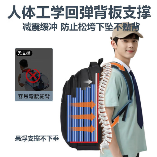 Pull back schoolbag, male junior high school student, high school student backpack, large capacity backpack, commuting business trip, leisure business computer bag
