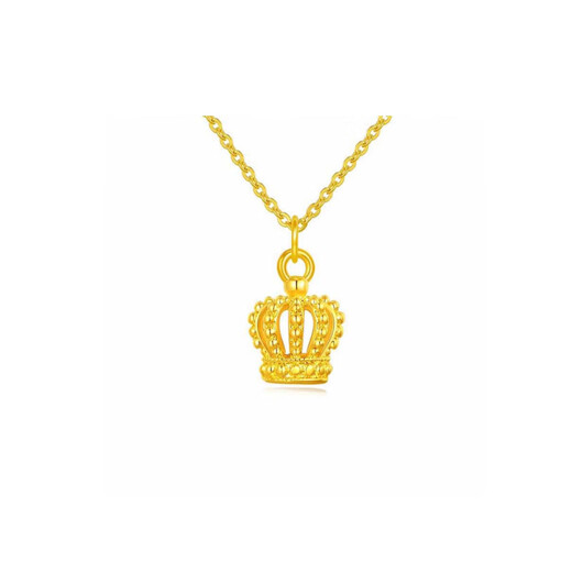 NSYCA Old Phoenix 999 gold-plated ancient gold crown pendant necklace women's clavicle chain light luxury versatile sweater chain Lao Fengxiang same style crown pendant + O chain