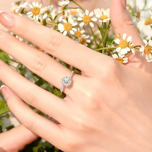 Dazhijia cultured diamond platinum ring Ionia twist arm claw 1 carat diamond ring as a proposal gift for girlfriend NGTC certificate