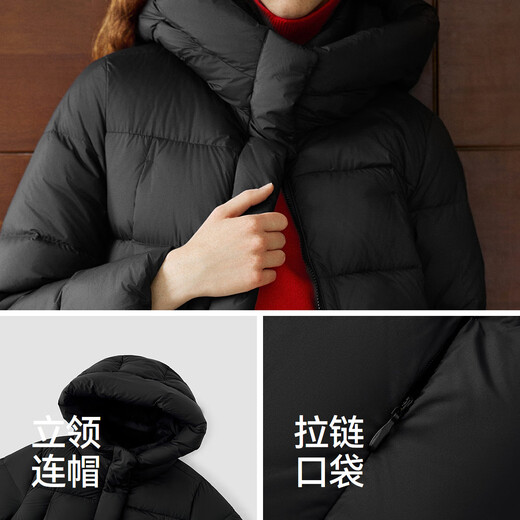 Semir Chen Duling same style down jacket women's 90 velvet long three-proof winter loose hooded jacket simple 109724113001