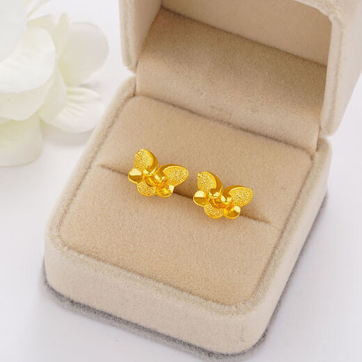Pupan Lao Phoenix Gold Small Earrings for Women Ruyi Knot Ear Sticks Plated Personalized Earrings Earrings as Gifts for Girlfriends Butterfly Earrings