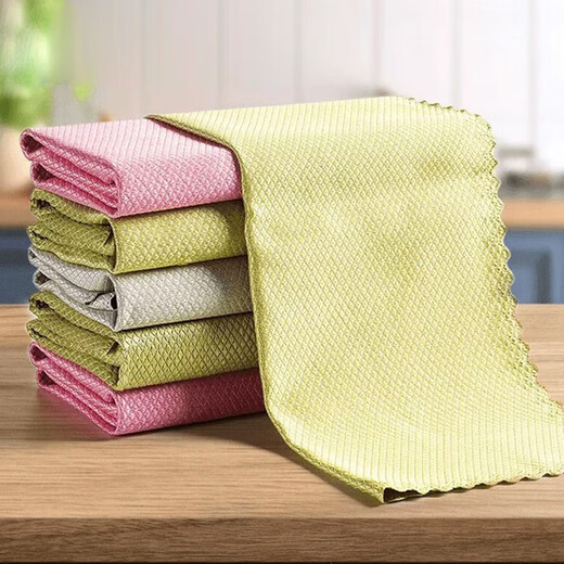Accor rags 40*30CM5 strips of fish scale rags for glass cleaning and scouring pads for wiping cups and dishes without traces of watermarks