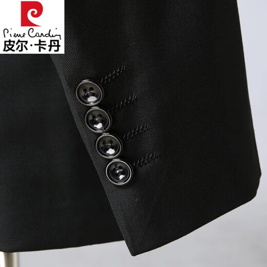 Pierre Cardin high-end suit suit for men three-piece business professional formal small suit for men for wedding and groom slim jacket for men black one-piece suit + tie XL weight 116-125 Jin Jin equals 0.5 kg