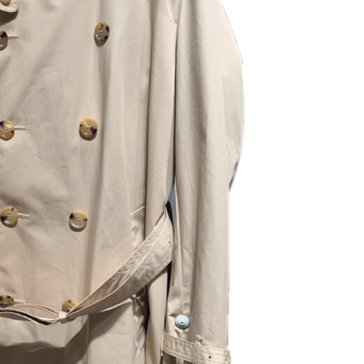 BURBERRY New Year's gift Burberry FW23 solid color double-breasted lapel mid-length long-sleeved windbreaker men's beige beige one size 44