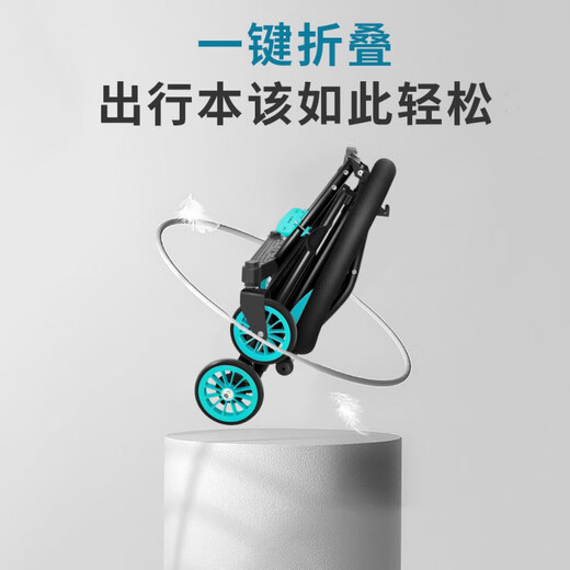 Baby walking artifact lightweight folding stroller baby simple high view baby two-way children's stroller gray - large backrest - large seat - parasol high view + one-button folding + double push rod + no rollover