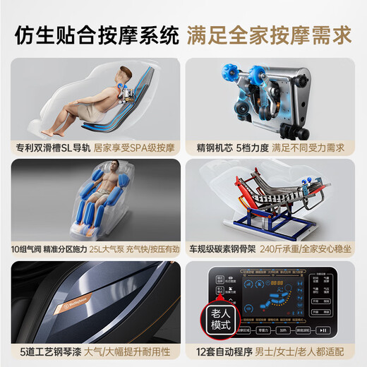 Westinghouse CE certified S570 Massage Chair Space Capsule Full Body Massage Electric Massage Chair Home Fully Automatic Electric Sofa Government Subsidy Family Parents Gift Phantom Gray