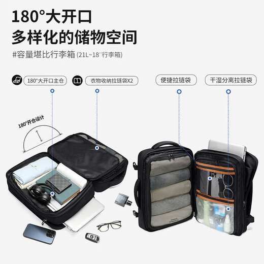 Golf (GOLF) Backpack for Men's Travel Backpack Multi-Compartment Wet and Dry Separation Business Travel Backpack 17.3-inch Computer Student School Bag