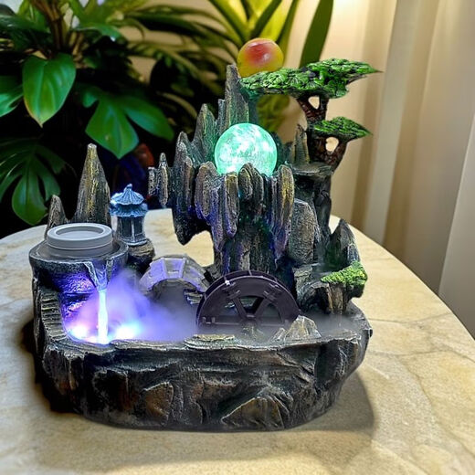 Xueying (XUEYING) Xueying small rockery flowing water fountain fish tank decoration opening housewarming craft gift home decoration Fengshui wheel ornaments 12044 without atomizer