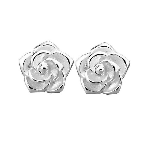 KZD Old Phoenix OFK new style 9999 sterling silver earrings, feminine rose flower silver earrings and earrings, gift to mom, anti-proof, curved hook, pure silver earrings // high quality // certificate sent, 6.239 grams is coming, the event is only one day