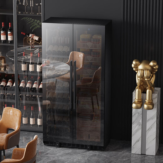 Baikelen Cigar Cabinet Mirror Glass Double Door Double Temperature Constant Temperature and Humidity Tobacco and Wine Cabinet Tea Beverage Cabinet Refrigerator Air-cooled Frost-free Household Commercial Large Capacity Embedded Spanish Cedar Wood 2 Meters丨Light-sensitive Mirror Dual Temperature Zone丨Double Cigars丨Cedar Wood Liner丨Thick Style