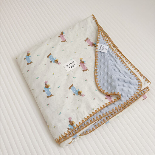 Baby double-layer gauze soothing beanie blanket in summer, Korean style cute baby nap, autumn and winter air-conditioned quilt, Grimm's Fairy Tales - Four Seasons, quilted 150*200cm
