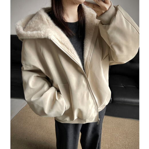 NYING mountain carving hooded pu leather jacket men's new winter trendy brand plus velvet thickened warm casual jacket loose top black XL (120-140Jin Jin equals 0.5 kg)