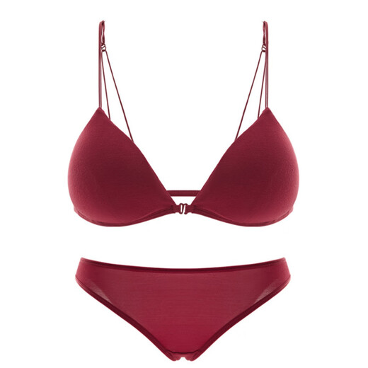 Victoria's Style Sexy Secret Red Underwear Women's Small Breast Gathering Autumn Thin No Wire Ring Front Buckle Bra Cover Burgundy - Suit M Suitable for 75 thong cup One Size