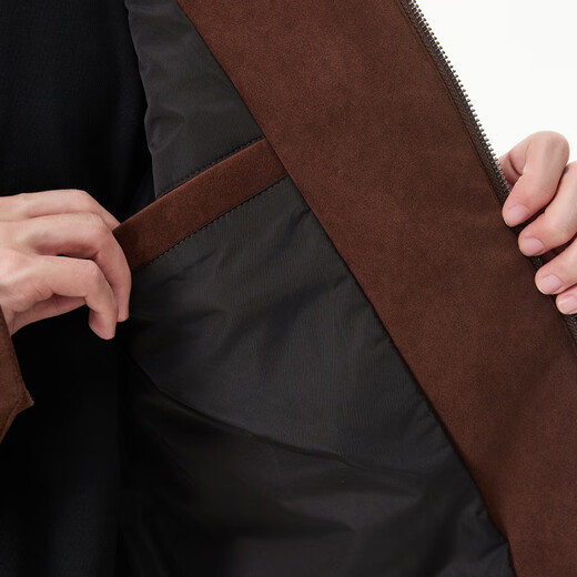 IZEXX American imitation suede jacket frosted high-end men's top outdoor retro autumn and winter jacket HJ58 coffee color L