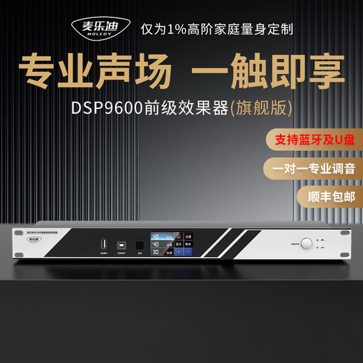 Melody DSP9600 pre-amp effector professional audio processor home ktv reverberator Chinese color screen touch adjustment karaoke audio equipment anti-howling DSP9600 flagship effector