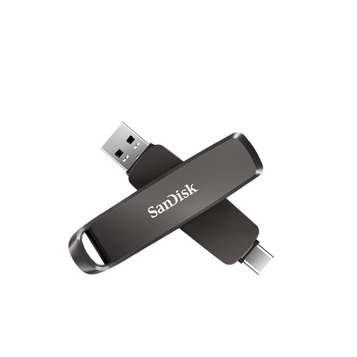 SanDisk 256GB USB3.2 Type-C dual interface DDE1 high-speed solid-state USB flash drive, read 1000MB/s, write 900MB/s, compatible with mobile phones and computers, large-capacity metal USB flash drives