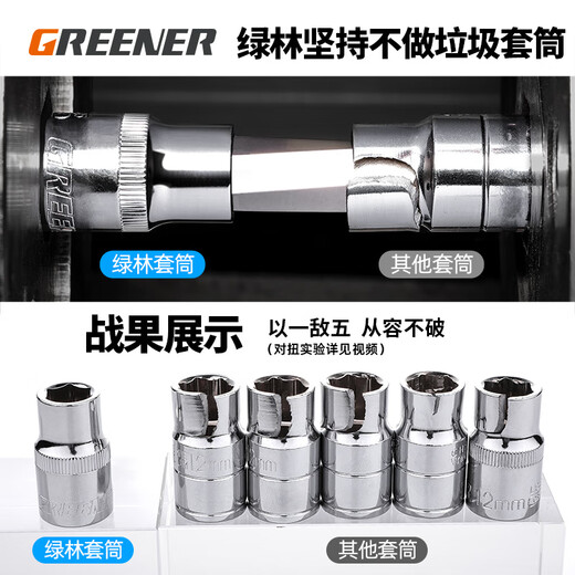 Green Forest Skills 46-piece set, socket wrench, auto repair tool collection, Xiaofei Quick Tool Box, S2 straight handle auto repair 46-piece set