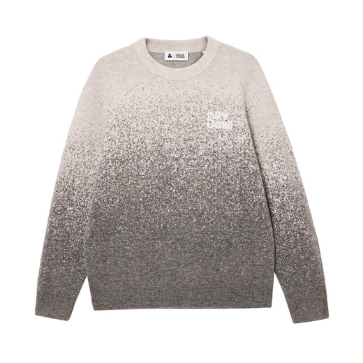 JACK&JONES Men's 25th Autumn and Winter Sweater Men's Cardigan Gradient Casual Knit Sweater Loose Round Neck Pullover Bottoming Shirt C02 London Fog Regular M (175)