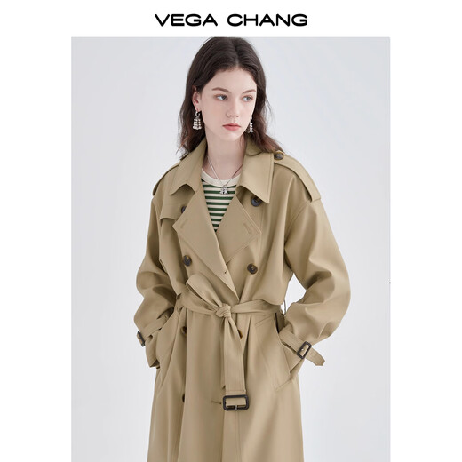 VEGA CHANG windbreaker women's mid-length 2026 new autumn style versatile fashionable coat Heron Brown S
