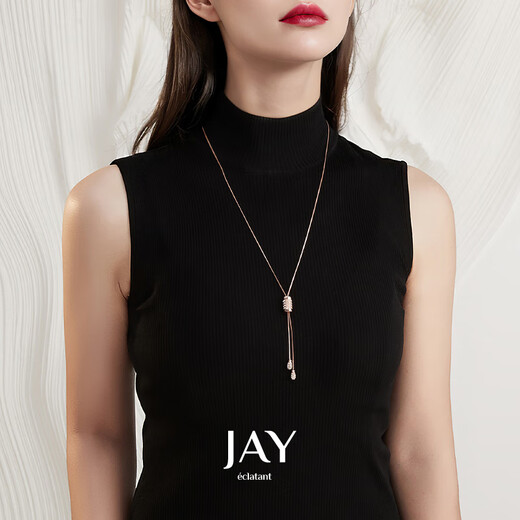 
Jay sweater chain atmospheric high-end design long necklace accessories women's clothes hanging accessories mother gift teacher's day gift [brand gift box] champagne gold