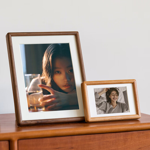 Uncle Lu solid wood 6-inch photo frame empty frame cherry wood table high-end creative photo frame wooden picture frame framed self-installation
