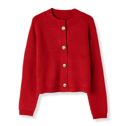 LISM [same style in the mall] high-end jacket 2025 autumn fashion small sweater for women super short high waist small needle brown color 68268 model S 90-100