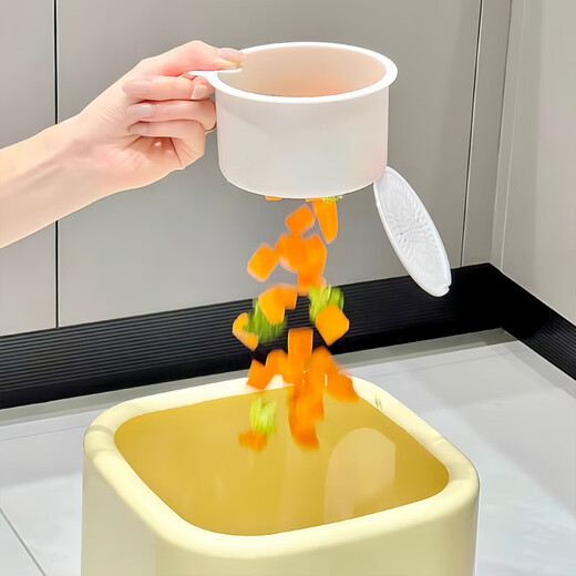 FGFN German hangable sink drain basket push-type hanging basket kitchen creative multi-functional filter storage rack water yellow + white 2 pieces press the bottom cover without dirtying your hands