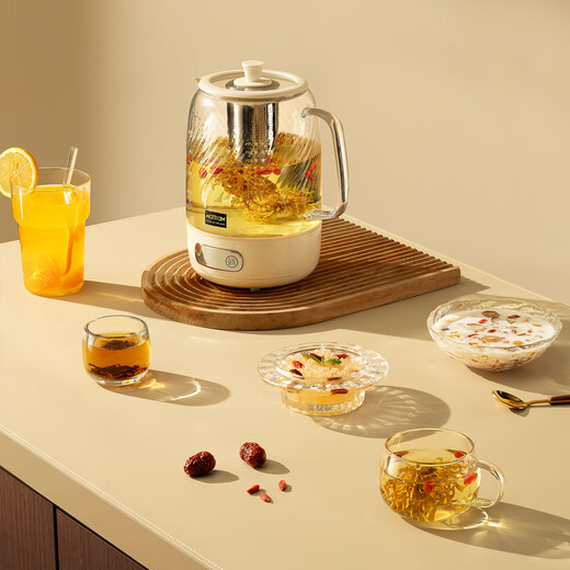 Nordic Wolang health pot 0 glue all-glass thermostatic pot 1.2L home office flower teapot electric ceramic stove tea maker stew pot integrated electric kettle